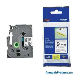 BROTHER TZe-S221 Labelling Tape Cassette (Black on White Strong Adhesive, 9mm wide)