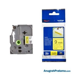 BROTHER TZe-S621 Labelling Tape Cassette (Black on Yellow Strong Adhesive, 9mm wide)