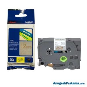 BROTHER TZE-MQ934 Labelling Tape Cassette (White on Satin Silver, 12mm)