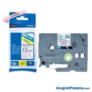 BROTHER TZe-MQE31 Labelling Tape Cassette (Black on Pastel Pink, 12mm)