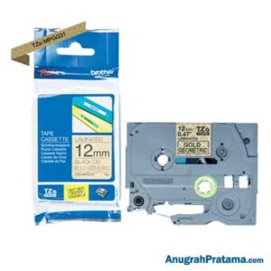 BROTHER TZe-MPGG31 Labelling Tape Cassette (Black On Gold Pattern, 12mm)