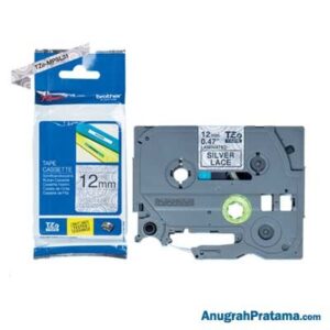 BROTHER TZE-MPSL31 Labelling Tape Cassette (Black on Silver Lace Patterned, 12mm)