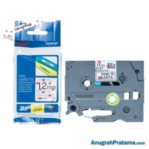 BROTHER TZE-MPPH31 Labelling Tape Cassette (Black on Pink Hearts, 12mm)