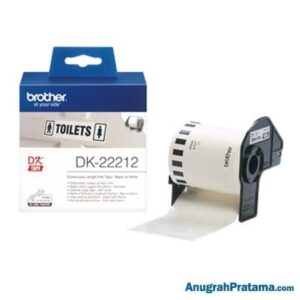 BROTHER DK-22212 Continuous Film Label Roll (Black on White, 62mm)