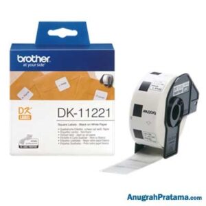 BROTHER DK-11221 Label Roll (Black on White, 23mm x 23mm)