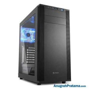 SHARKOON Casing ATX Midi Tower M25-W (Black Blue Fan LED)