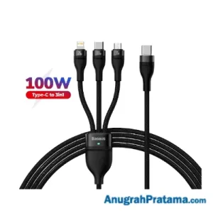 BASEUS 3IN1 Type C Charger Micro+Lightning+Type C 5A 1.2M - Black