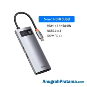 BASEUS 5IN1 USB Type C Hub To HDMI 4K 3.0 PD Fast Charging