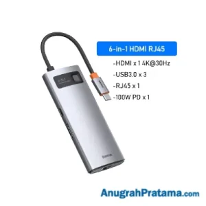 BASEUS 6IN1 USB Type C Hub To HDMI 4K 3.0 PD Fast Charging