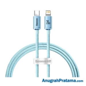 BASEUS Crystal Shine USB Charger Type C to Lightning Fast Charging 20W 1M- Blue