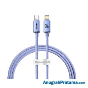 BASEUS Crystal Shine USB Charger Type C to Lightning Fast Charging 20W 1M- Purple