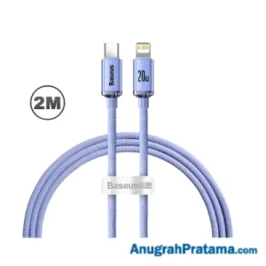 BASEUS Crystal Shine USB Charger Type C to Lightning Fast Charging 20W 2M- Purple