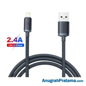 BASEUS Crystal Shine USB Charger to Lightning Cable Fast Charging 2.4A 1M - Black