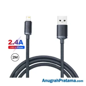 BASEUS Crystal Shine USB Charger to Lightning Cable Fast Charging 2.4A 2M - Black