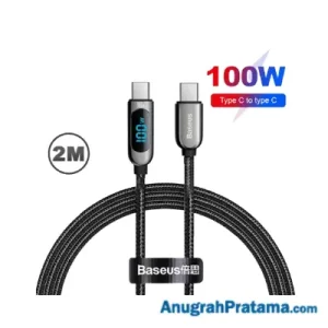 BASEUS USB Charger LED Display Type C to Type C Cable Fast Charging 100W 2M - Black