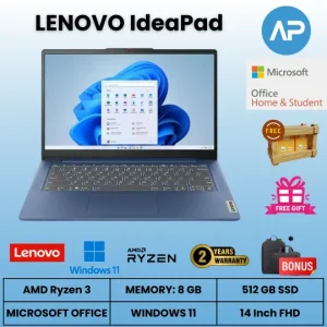 Laptop LENOVO IdeaPad AMD Ryzen 3 - 8GB - 512GB SSD - 14" - Windows
