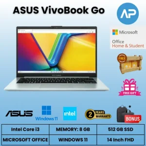 Laptop ASUS VivoBook Go Intel Core i3 - 8GB - 512GB SSD - 14" - Windows